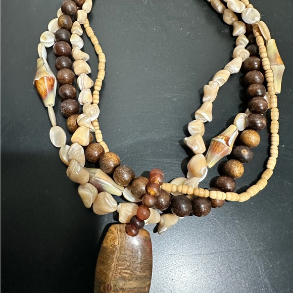 Boho Multi Beaded Shell Necklace - Picture 5 of 10